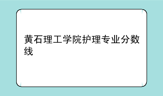 黄石理工学院护理专业分数线