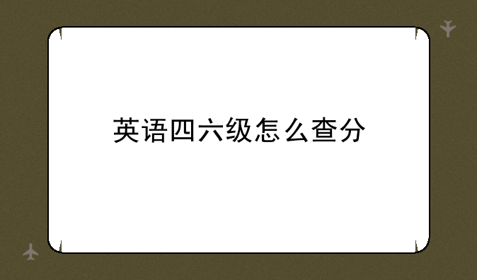 英语四六级怎么查分