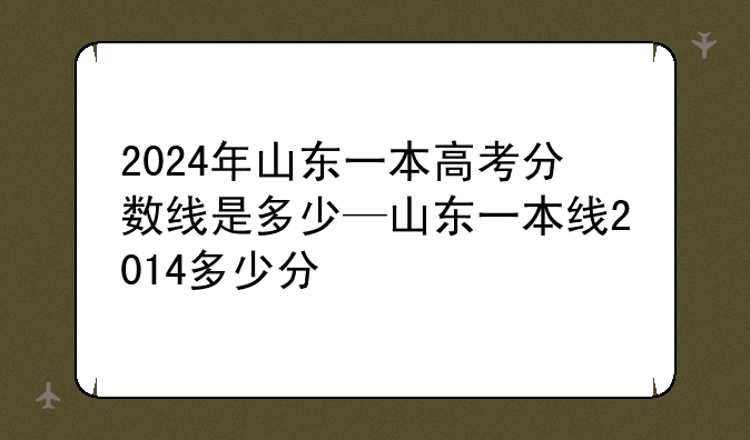 2024年山东一本高考分数线是多少—山东一本线2014多少分