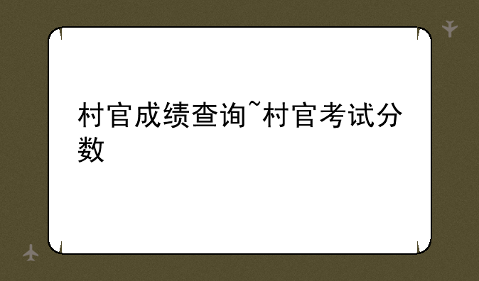 村官成绩查询~村官考试分数